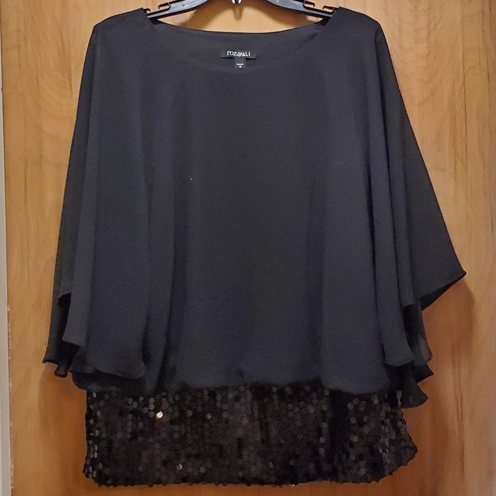 Sequins black blouse